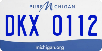 MI license plate DKX0112