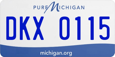 MI license plate DKX0115