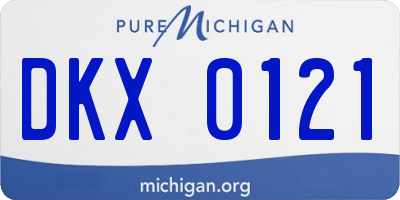 MI license plate DKX0121