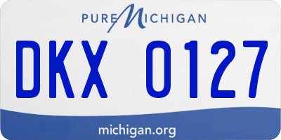 MI license plate DKX0127