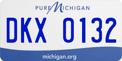 MI license plate DKX0132