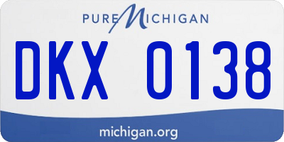 MI license plate DKX0138