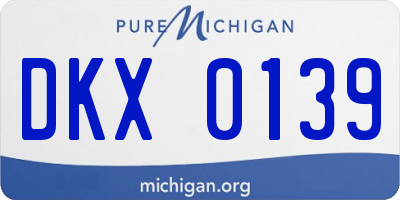 MI license plate DKX0139