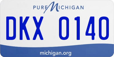 MI license plate DKX0140