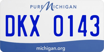 MI license plate DKX0143