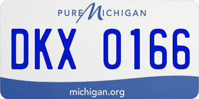 MI license plate DKX0166