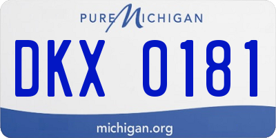 MI license plate DKX0181