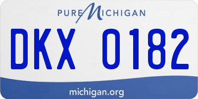 MI license plate DKX0182