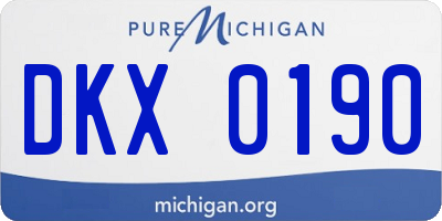 MI license plate DKX0190