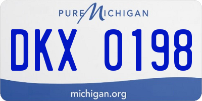 MI license plate DKX0198