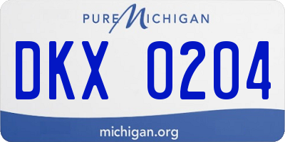 MI license plate DKX0204