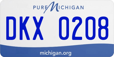 MI license plate DKX0208