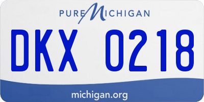 MI license plate DKX0218