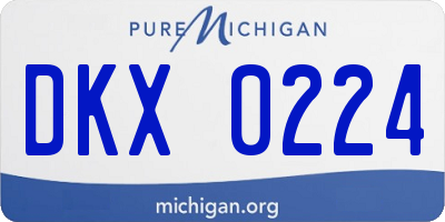 MI license plate DKX0224