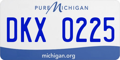 MI license plate DKX0225