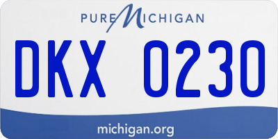 MI license plate DKX0230