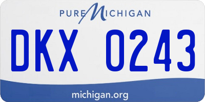 MI license plate DKX0243