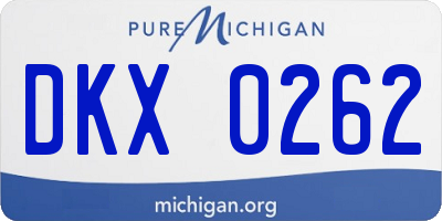 MI license plate DKX0262