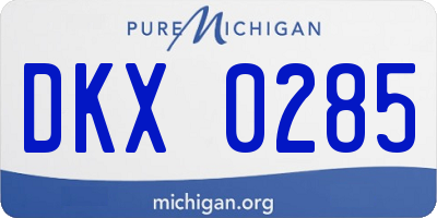 MI license plate DKX0285
