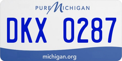 MI license plate DKX0287