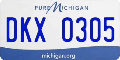 MI license plate DKX0305