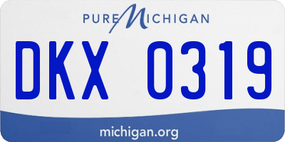 MI license plate DKX0319