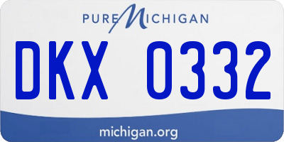 MI license plate DKX0332