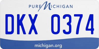 MI license plate DKX0374