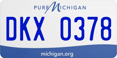 MI license plate DKX0378