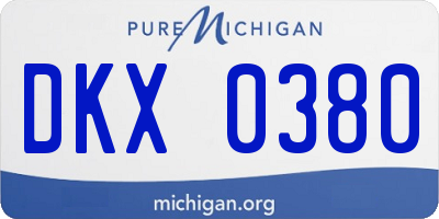 MI license plate DKX0380