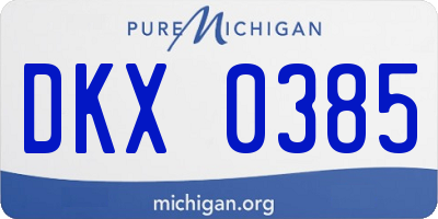 MI license plate DKX0385