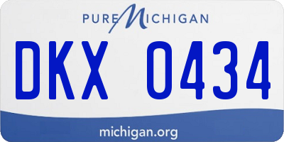 MI license plate DKX0434