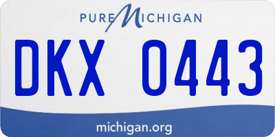 MI license plate DKX0443
