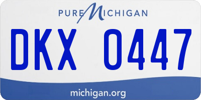 MI license plate DKX0447