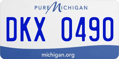 MI license plate DKX0490