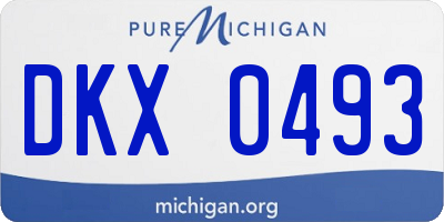 MI license plate DKX0493