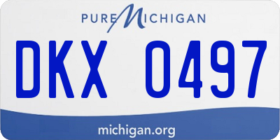 MI license plate DKX0497