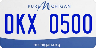 MI license plate DKX0500