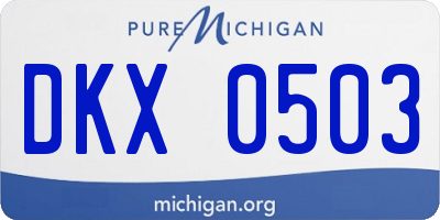 MI license plate DKX0503