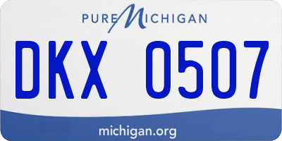 MI license plate DKX0507