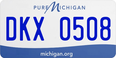 MI license plate DKX0508