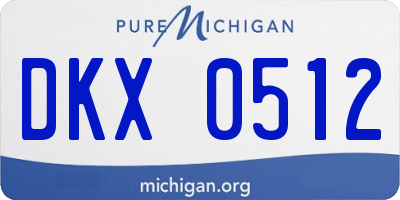 MI license plate DKX0512
