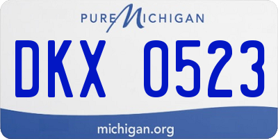 MI license plate DKX0523