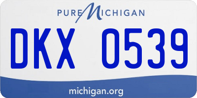 MI license plate DKX0539