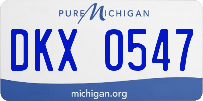 MI license plate DKX0547