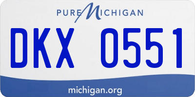 MI license plate DKX0551