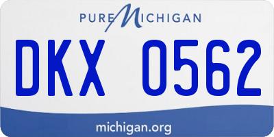 MI license plate DKX0562