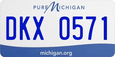 MI license plate DKX0571