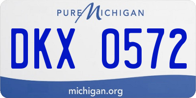 MI license plate DKX0572