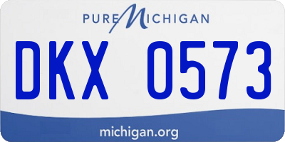 MI license plate DKX0573